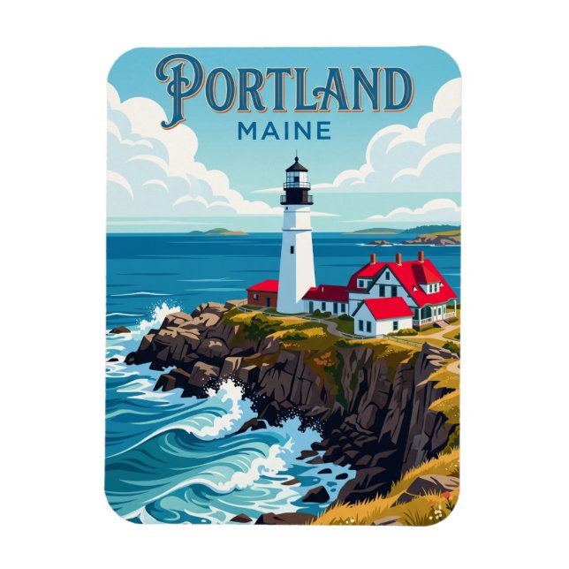 Portland Head Light USA Magnet (Vertikal)