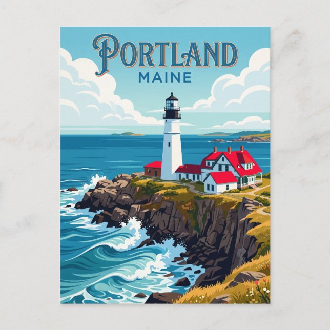 Portland Head Light USA Postkarte (Vorderseite)