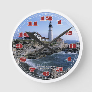 Portland Head Lighthouse Clock Runde Wanduhr