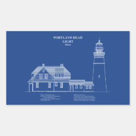 Portland Head Lighthouse - Maine - AD Rechteckiger Aufkleber