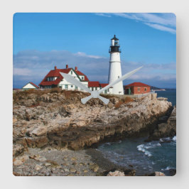Portland Head Lighthouse, Maine Quadratische Wanduhr