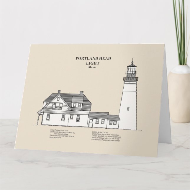 Portland Head Lighthouse - Maine - SBD Dankeskarte (Vorderseite)