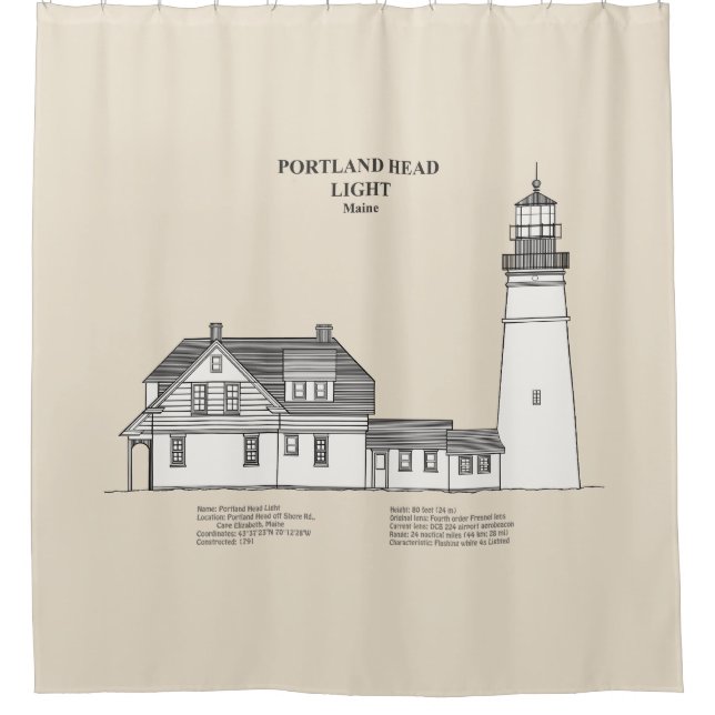 Portland Head Lighthouse - Maine - SBD Duschvorhang (Vorderseite)