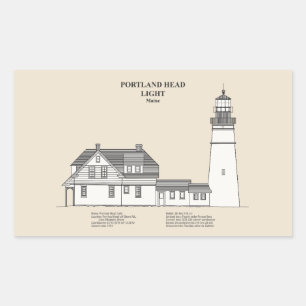 Portland Head Lighthouse - Maine - SBD Rechteckiger Aufkleber