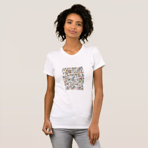 Portland-Hip moderne geometrische Wasserfarben-Kun T-Shirt
