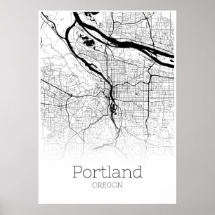 Portland-Karte - Oregon - Stadt-Karten-Plakat Poster