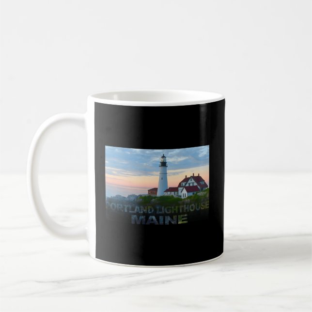 Portland Leuchtturm Maine bei Sonnenaufgang Kaffeetasse (Links)