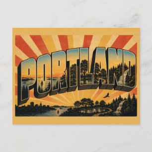 Portland Maine Casco Bay Parks Wasserfall Kunst Postkarte