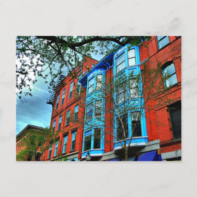 Portland Maine City Skyline Postcard Postkarte (Vorderseite)