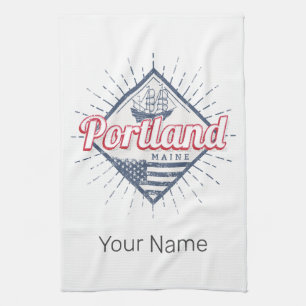 Portland Maine City United Staaten Vintag USA Geschirrtuch
