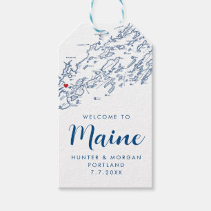 Portland Maine Elegante Moderne Marine Gastgeschen Geschenkanhänger