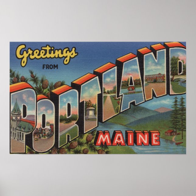 Portland, Maine (Flusslandschaft) Poster (Vorne)