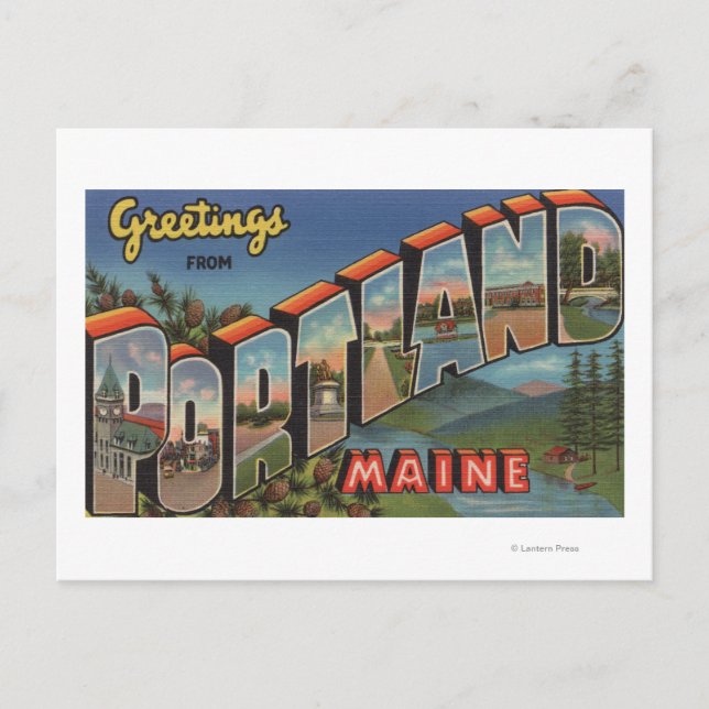 Portland, Maine (Flusslandschaft) Postkarte (Vorderseite)