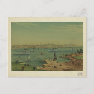 Portland Maine Harbor 1854 von W.S. Hatton Postkarte