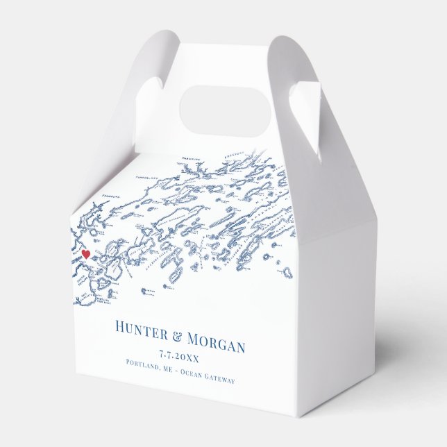 Portland Maine Hochzeit in Urlaubsort Elegante Geschenkschachtel (Vorderseite)