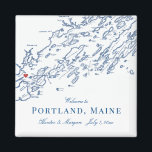 Portland Maine Karte Elegant Wedding Gevor Magnet<br><div class="desc">Schnelle und einfache Bestellung! Diese Magnete von Portland, Maine sind perfekt, um Gäste aus der Stadt mit Begrüßungstaschenfavoriten willkommen zu heißen oder sie für Ihre Hochzeitsfeier zu personalisieren. Ideal für Hochzeiten im Brick South oder Portland Ocean Gateway. Bewegen Sie das Herz, indem Sie unter "Anpassen" auf "Bearbeiten mit dem Designwerkzeug"...</div>