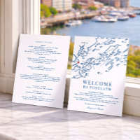 Portland Maine Karte Hochzeit Willkommen Reiseplan