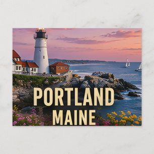 Portland Maine Leuchtturm Küsten Reise Geschenk Postkarte