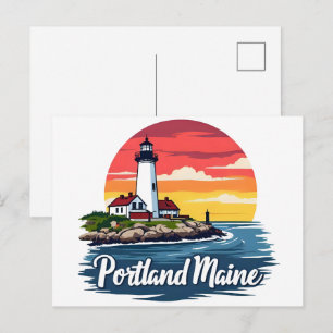 Portland, Maine   Leuchtturm Postkarte