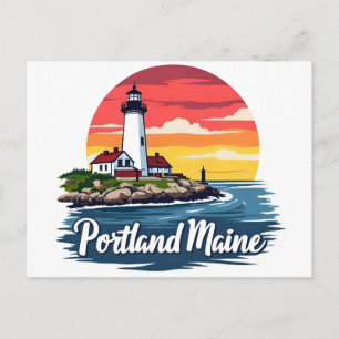 Portland, Maine Leuchtturm Postkarte
