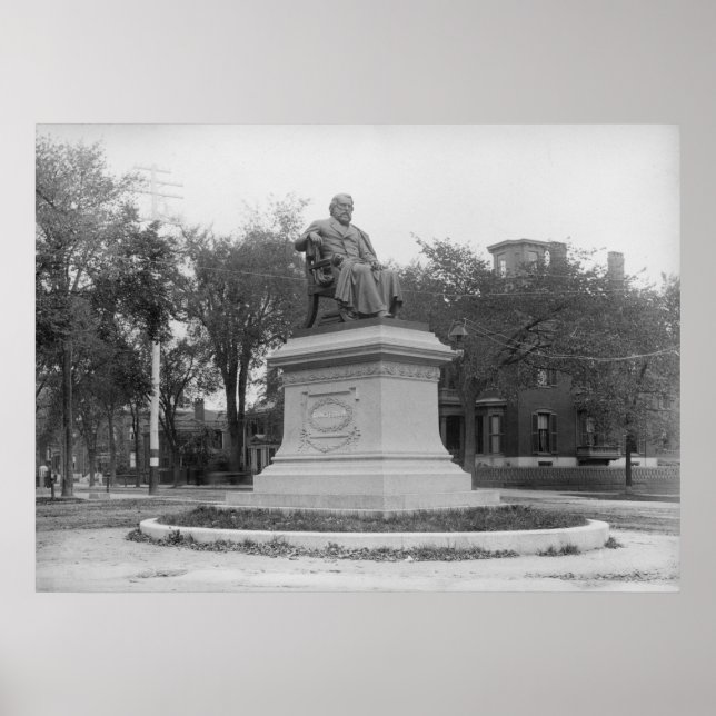 Portland, Maine Longfellow Monument circa 1890 Poster (Vorne)