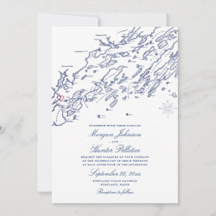 Portland Maine Map Einladung zur Hochzeit