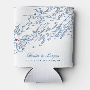 Portland Maine Map Gastgeschenk Hochzeit Drink Hol Dosenkühler
