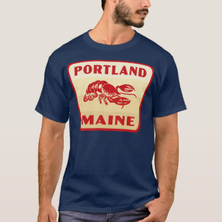 Portland Maine Retro Abzeichen Tan T-Shirt