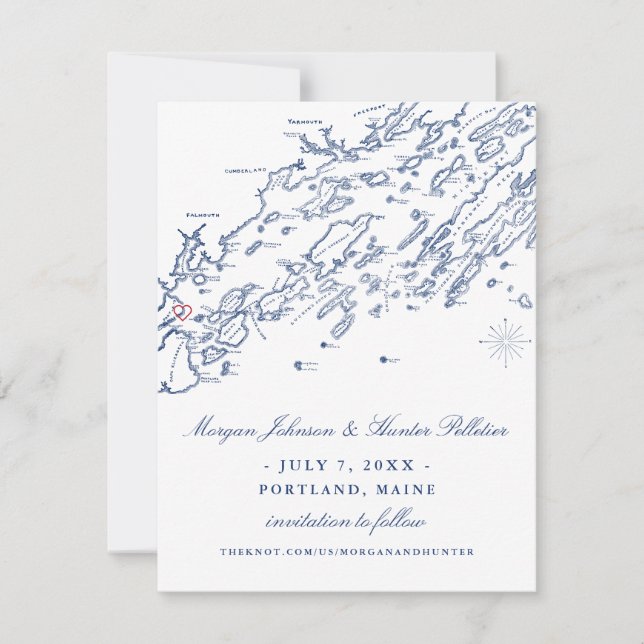 Portland Maine Save the Date (Vorderseite)