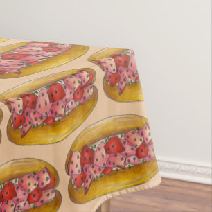 Portland Maine Seafood Hummer Roll Sandwich Food Tischdecke