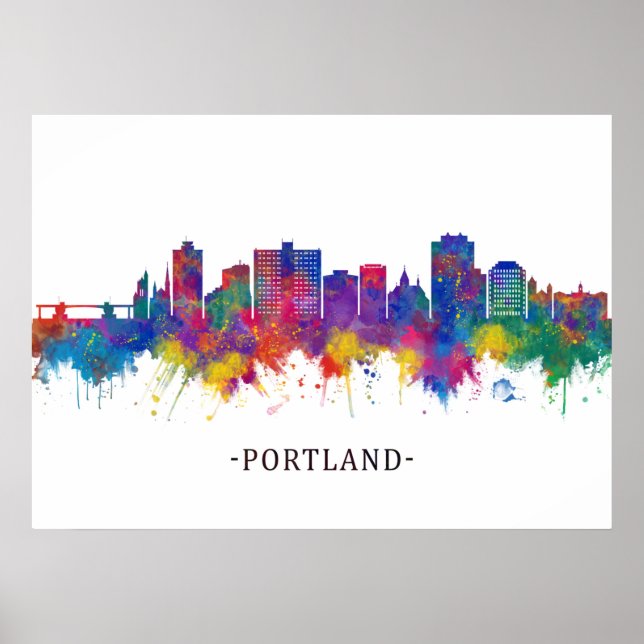 Portland Maine Skyline Poster (Vorne)