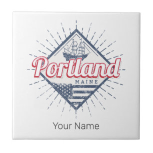 Portland Maine Stadt Vereinigte Staaten Vintage US Fliese
