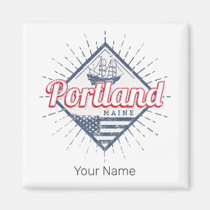 Portland Maine Stadt Vereinigte Staaten Vintage US Magnet