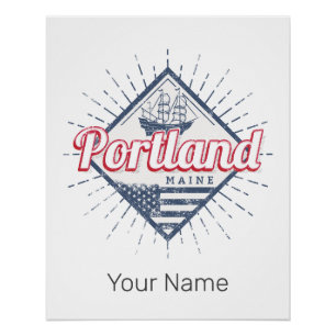 Portland Maine Stadt Vereinigte Staaten Vintage US Poster
