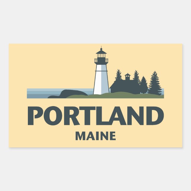 Portland Maine Vereinigte Staaten Rechteckiger Aufkleber (Vorderseite)