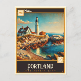 Portland, Maine | VINTAG Postkarte