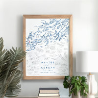 Portland Maine Wedding Modern Guest Book Poster