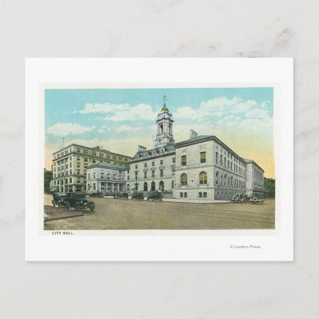 Portland, MaineAußenansicht Rathaus Postkarte (Vorderseite)