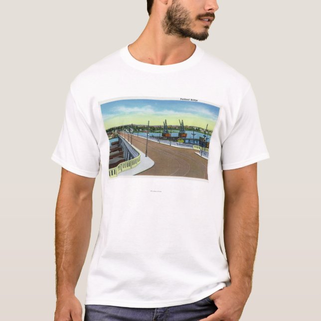 Portland, MaineView der Portland-Brücke T-Shirt (Vorderseite)
