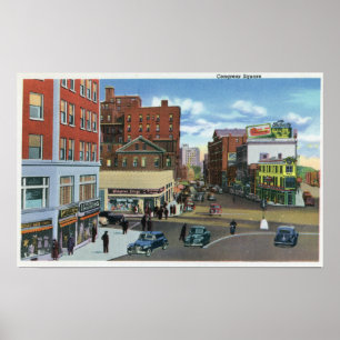 Portland, MaineView des Kongress-Quadrats Poster