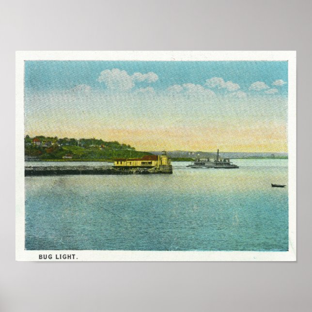 Portland, MaineView des Leuchtturms Bug Poster (Vorne)