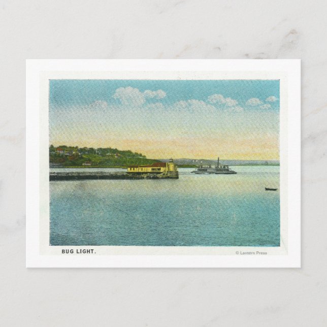 Portland, MaineView des Leuchtturms Bug Postkarte (Vorderseite)