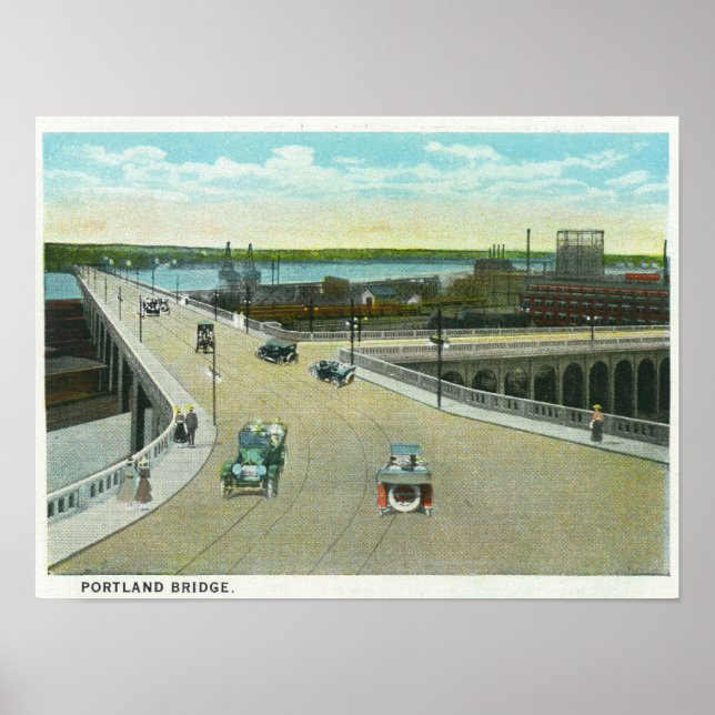 Portland, MaineView des Monuments Longfellow Poster (Vorne)