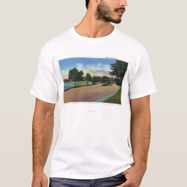Portland, MaineView von Baxter-Boulevard T-Shirt (Vorderseite)