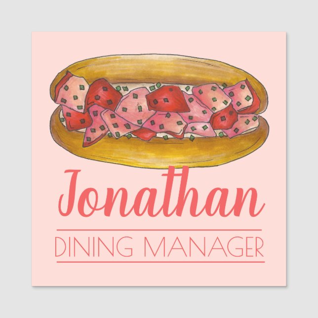 Portland ME Maine Humster Roll Seafood Sandwich Namensschild (Vorderseite)