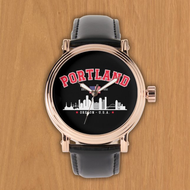 Portland Modern Skyline city Armbanduhr (Von Creator hochgeladen)