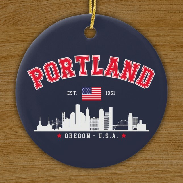 Portland Modern Skyline city Keramik Ornament (Von Creator hochgeladen)