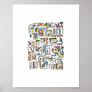 Portland-Moderne geometrische Kunst Poster