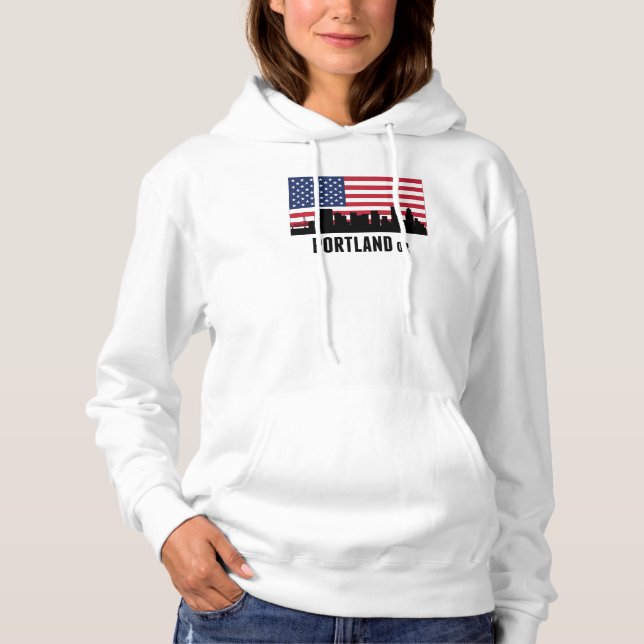 Portland ODER Amerikanische Flagge Hoodie (Vorderseite)