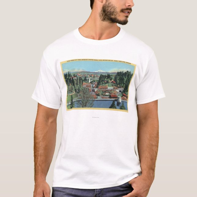 Portland ODER - Ansicht vom Stadt-Park T-Shirt (Vorderseite)